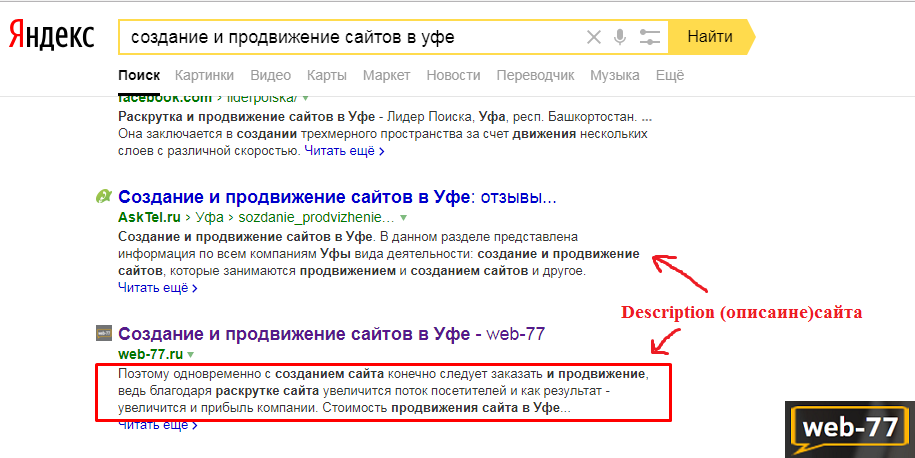 Правильное создание описания сайта Правильное создание описания сайта