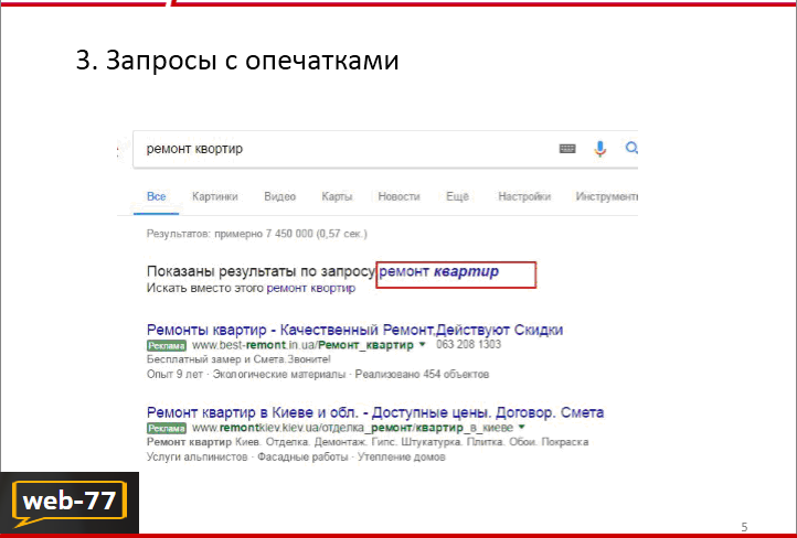 Запросы с опечатками Запросы с опечатками