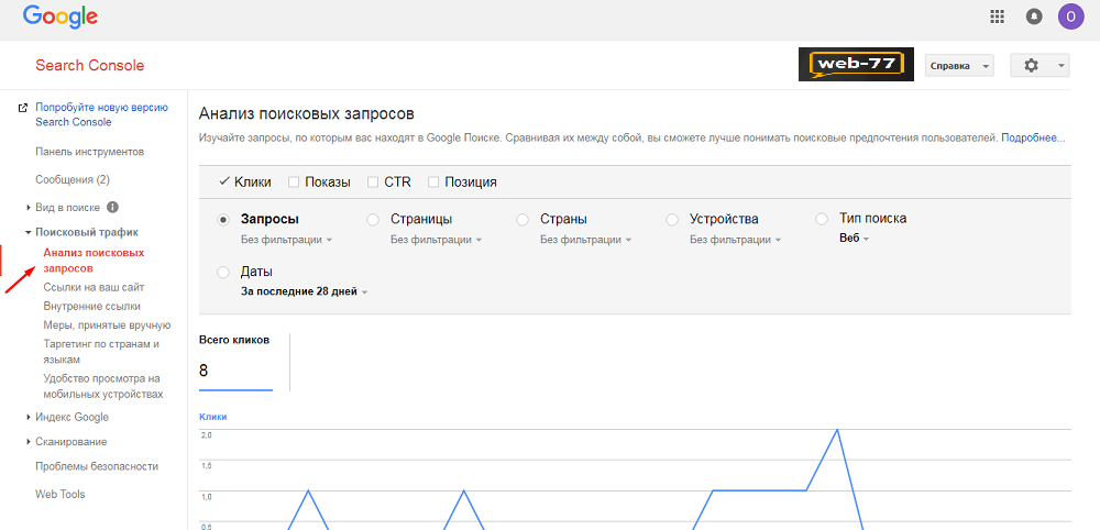 Показатели в SearchConsole: анализ поисковых запросов Показатели в SearchConsole: анализ поисковых запросов